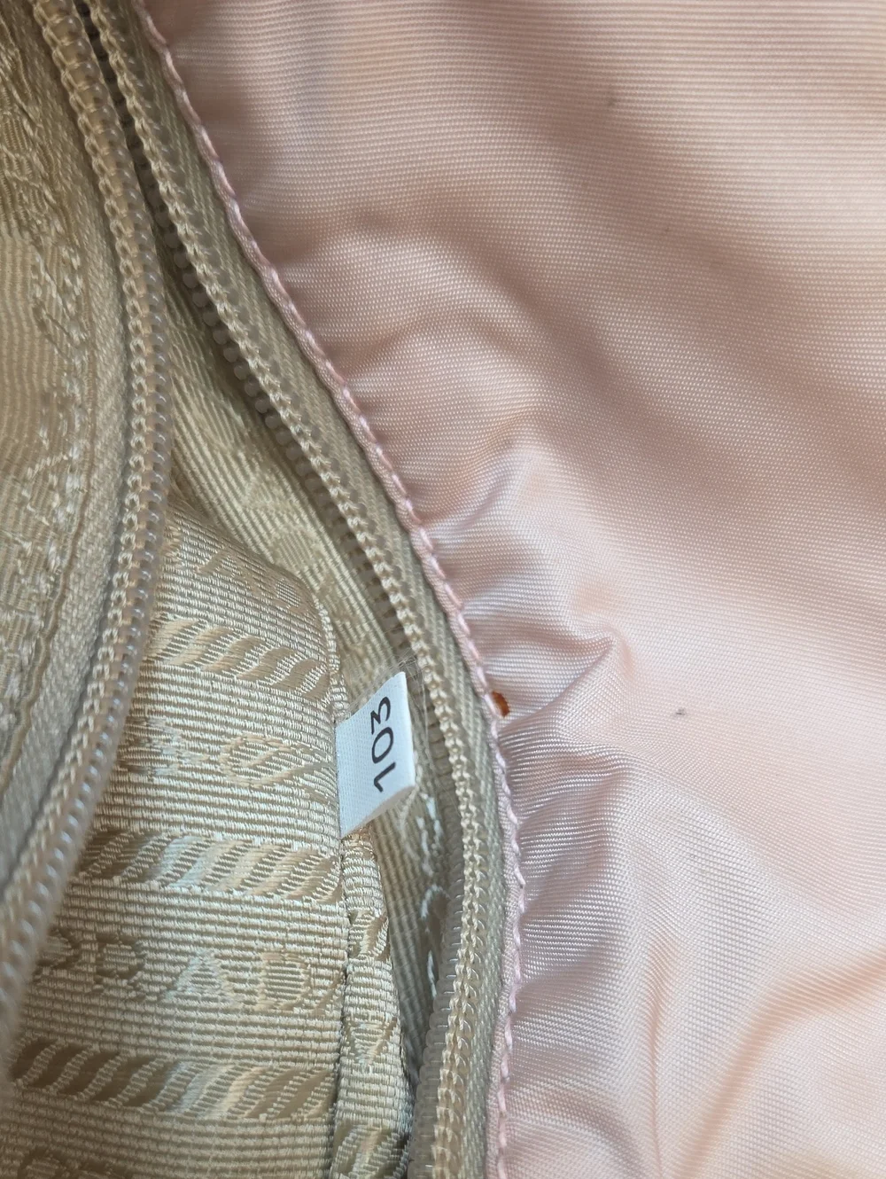 Prada Blush Nylon Tote with Brown Rope Handles